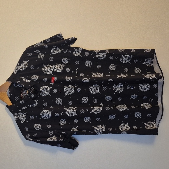 Dixxon Flannel Co. "The Candle" Short Sleeve Button Up Party Shirt - Black Rare - Picture 3 of 8